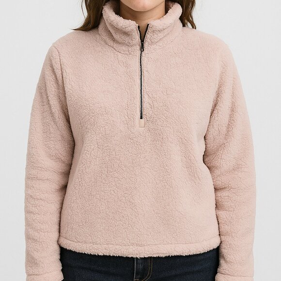 DYI Women's Tranquil 1/2 Zip Fuzzy Fleece Sweater Dusty Lavender Size Small - Picture 1 of 8